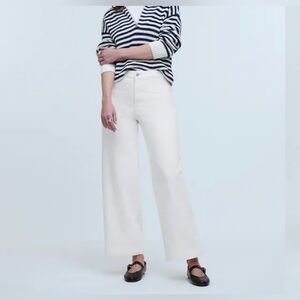 Madewell White wide leg cropped Pants
